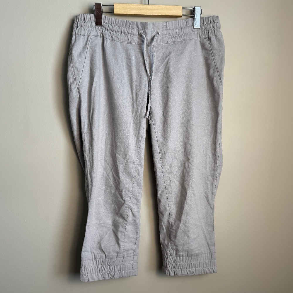MEC Women's HEMP Capri Jogger Pants Gray‎ Size 6 Cuffed Ankles Pockets